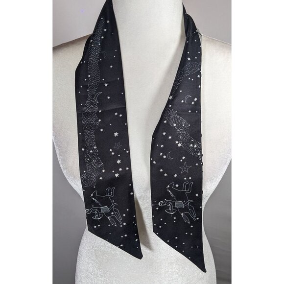 Sagittarius Zodiac Constellation Black And White Reversible Scarf - Picture 4 of 4